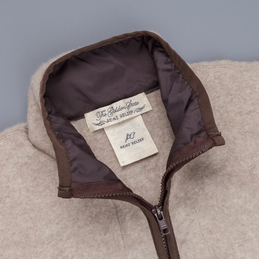 Remi Relief Zipped Wool Fleece Beige