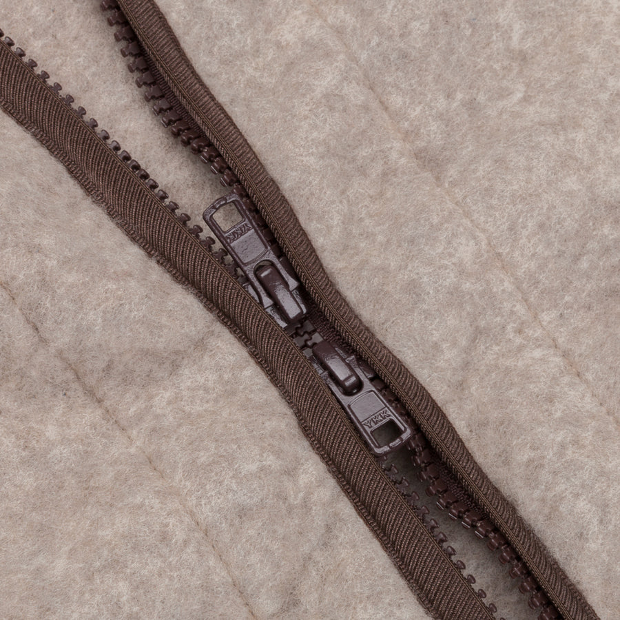 Remi Relief Zipped Wool Fleece Beige