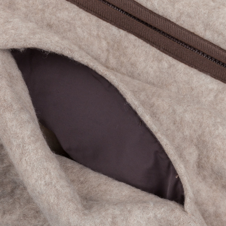 Remi Relief Zipped Wool Fleece Beige