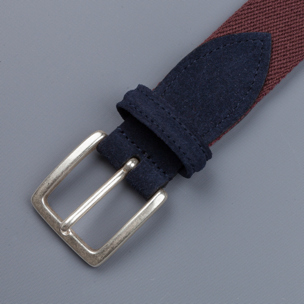 Anderson&#39;s x Frans Boone woven belt Burgundy Blu-suede