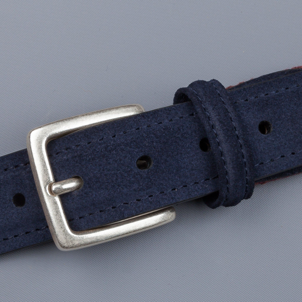 Anderson&#39;s x Frans Boone woven belt Burgundy Blu-suede