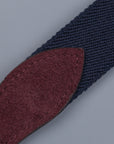 Anderson's x Frans Boone woven belt Navy -  Burgundy suede