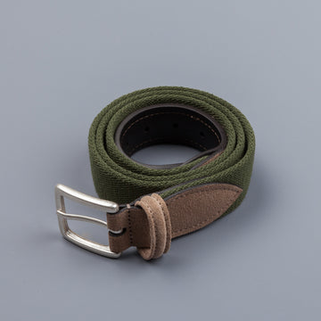 Anderson's x Frans Boone woven belt olive -  tan suede