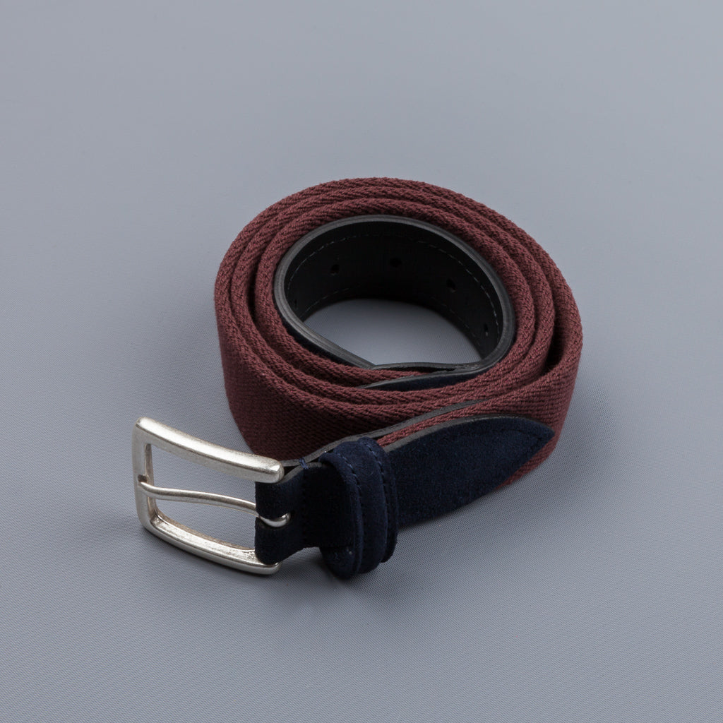 Anderson&#39;s x Frans Boone woven belt Burgundy Blu-suede