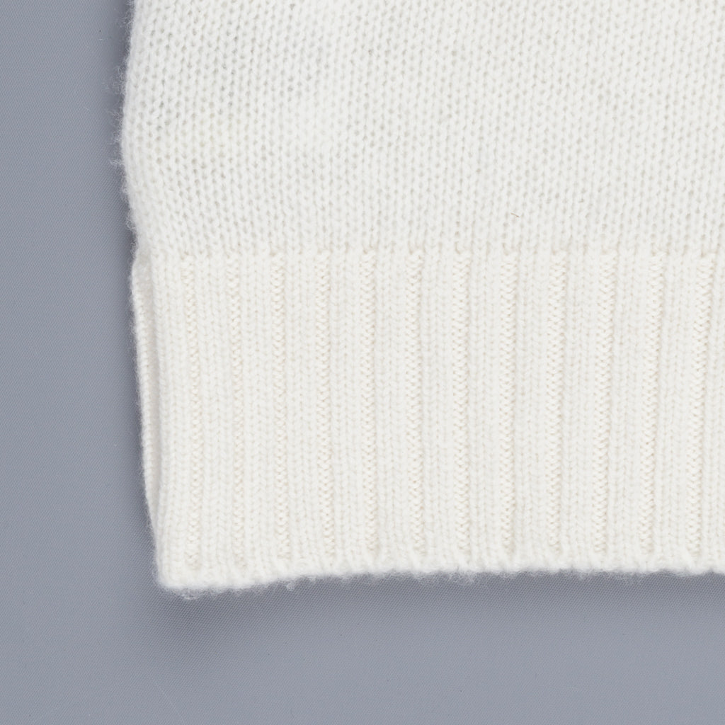 William Lockie Gullan Cashmere Roll Neck Ice White
