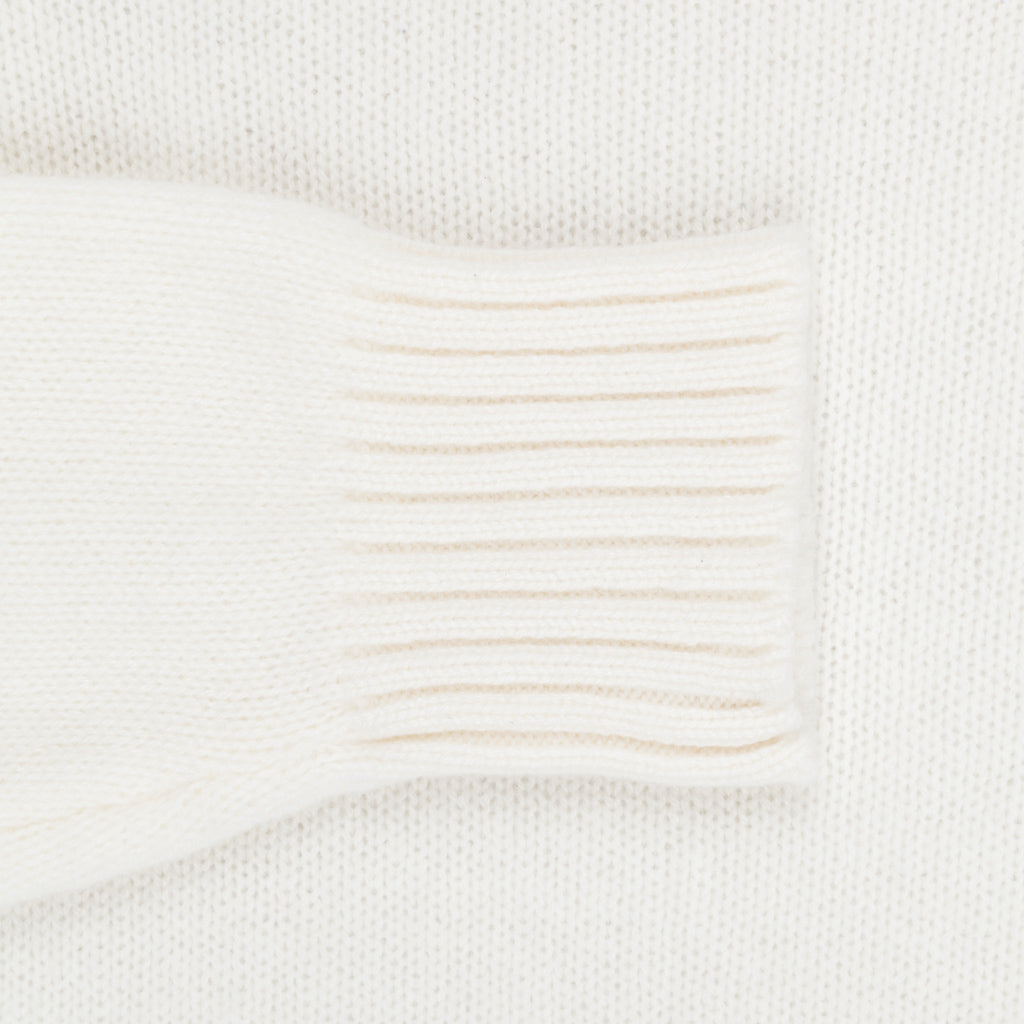 William Lockie Gullan Cashmere Roll Neck Ice White