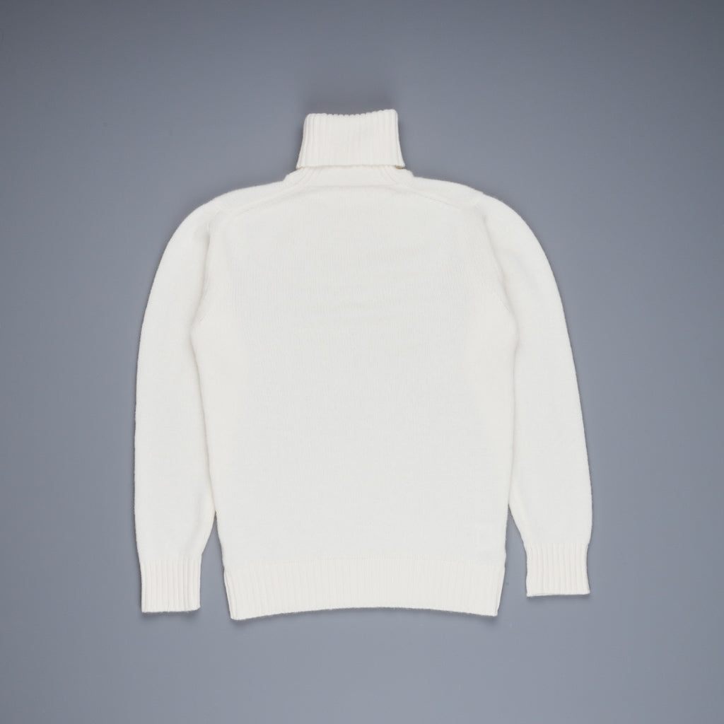 William Lockie Gullan Cashmere Roll Neck Ice White