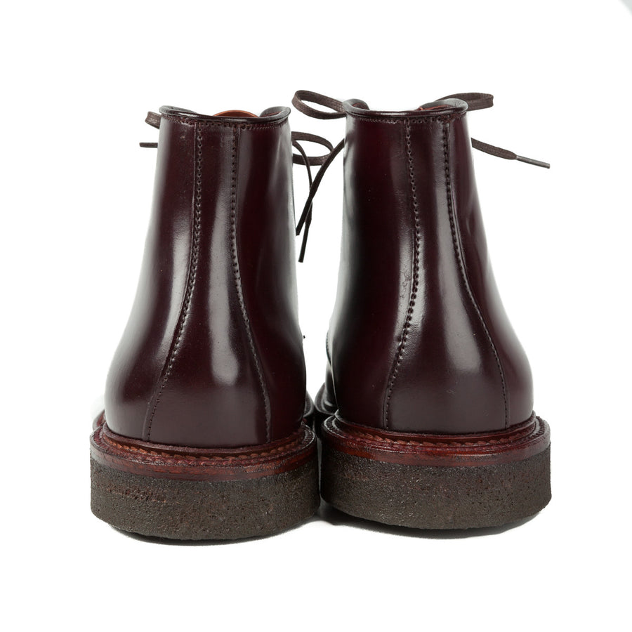 Alden x Frans Boone plain toe boots in #8 cordovan on crepe