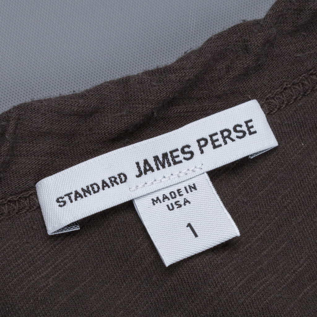 James Perse Women Sheer Slub Crew Neck Tee Carbon