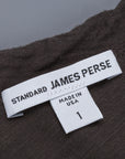 James Perse Women Sheer Slub Crew Neck Tee Carbon
