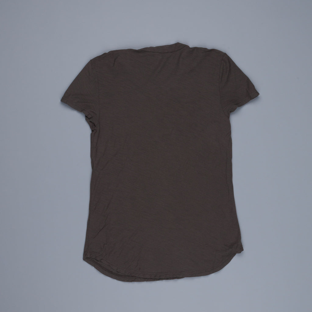 James Perse Women Sheer Slub Crew Neck Tee Carbon