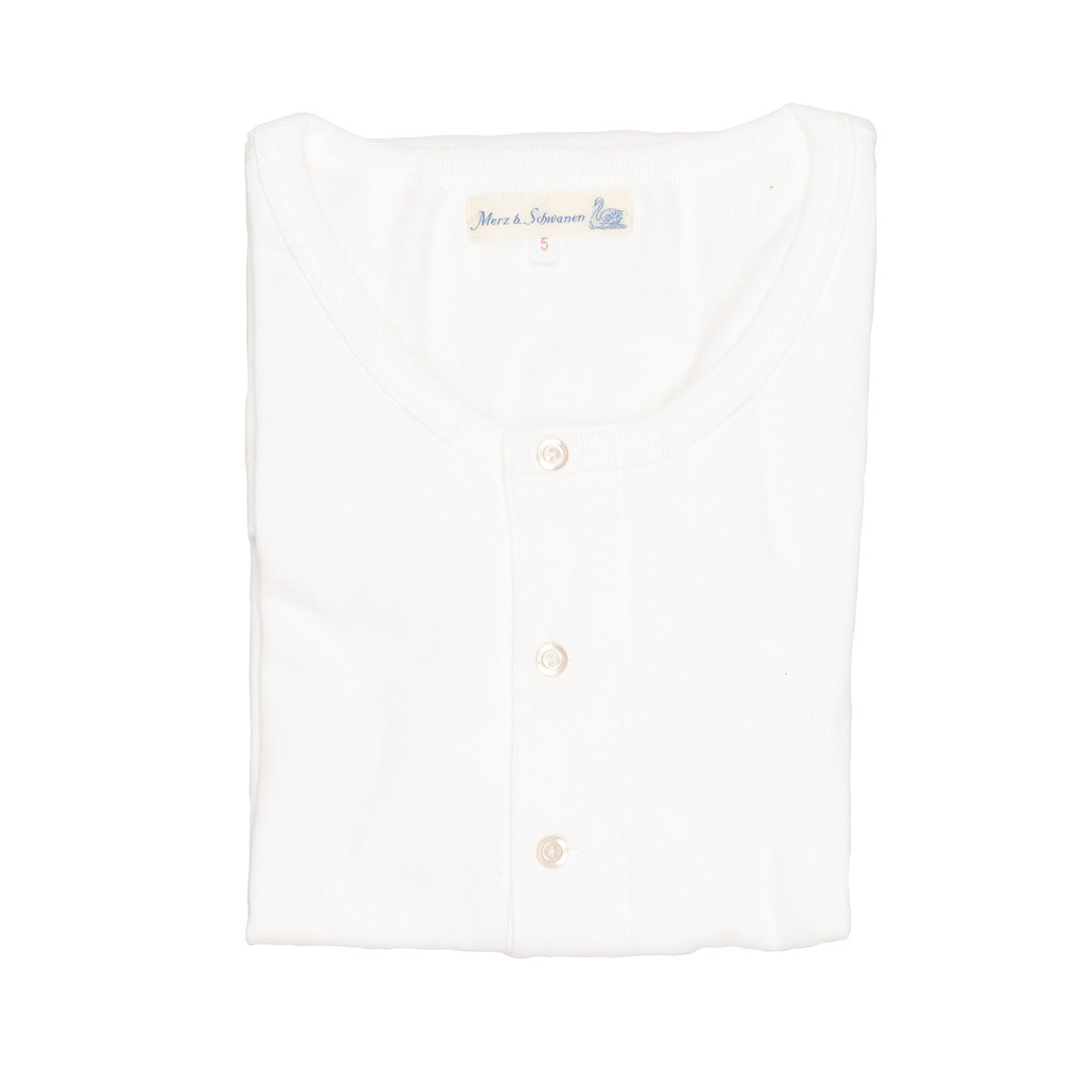 Merz B Schwanen 204 2 thread button facing shirt short sleeve white