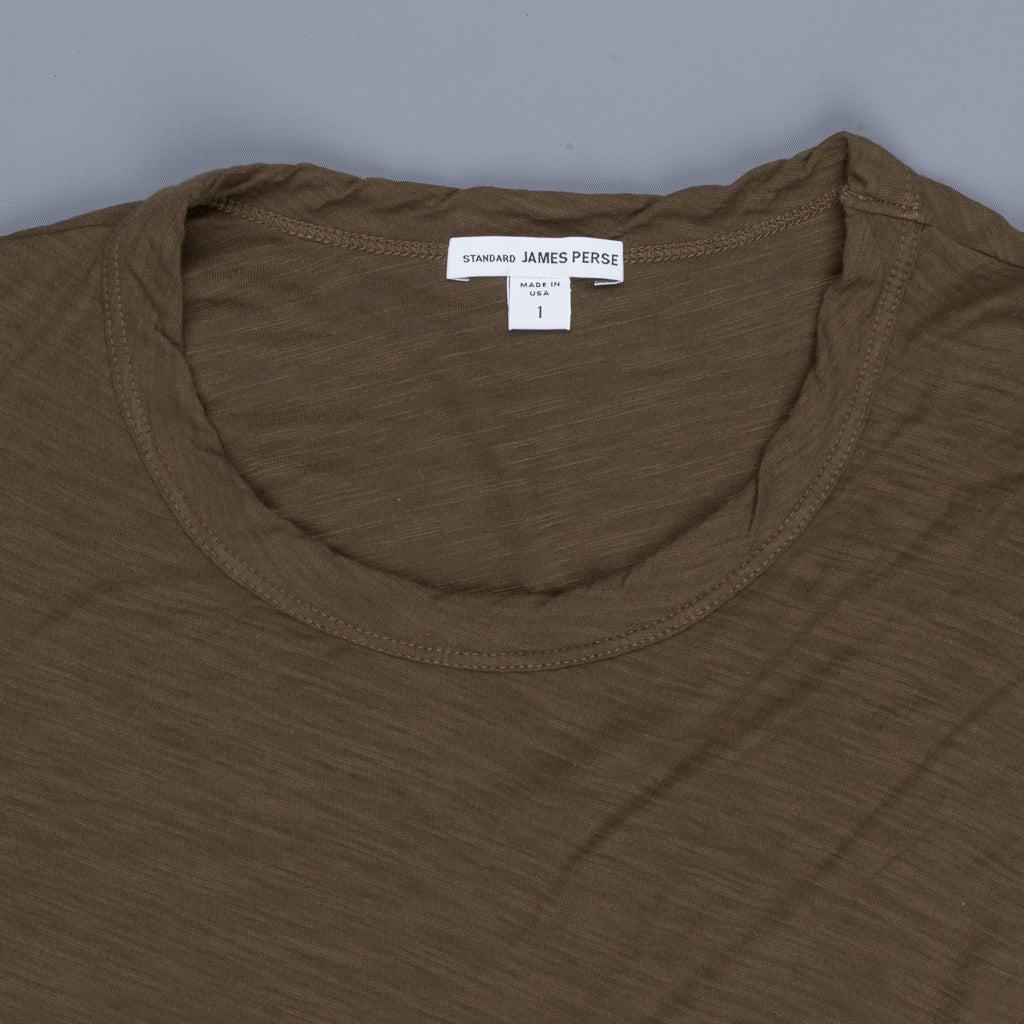 James Perse Women Sheer Slub Crew Neck Tee Sergeant