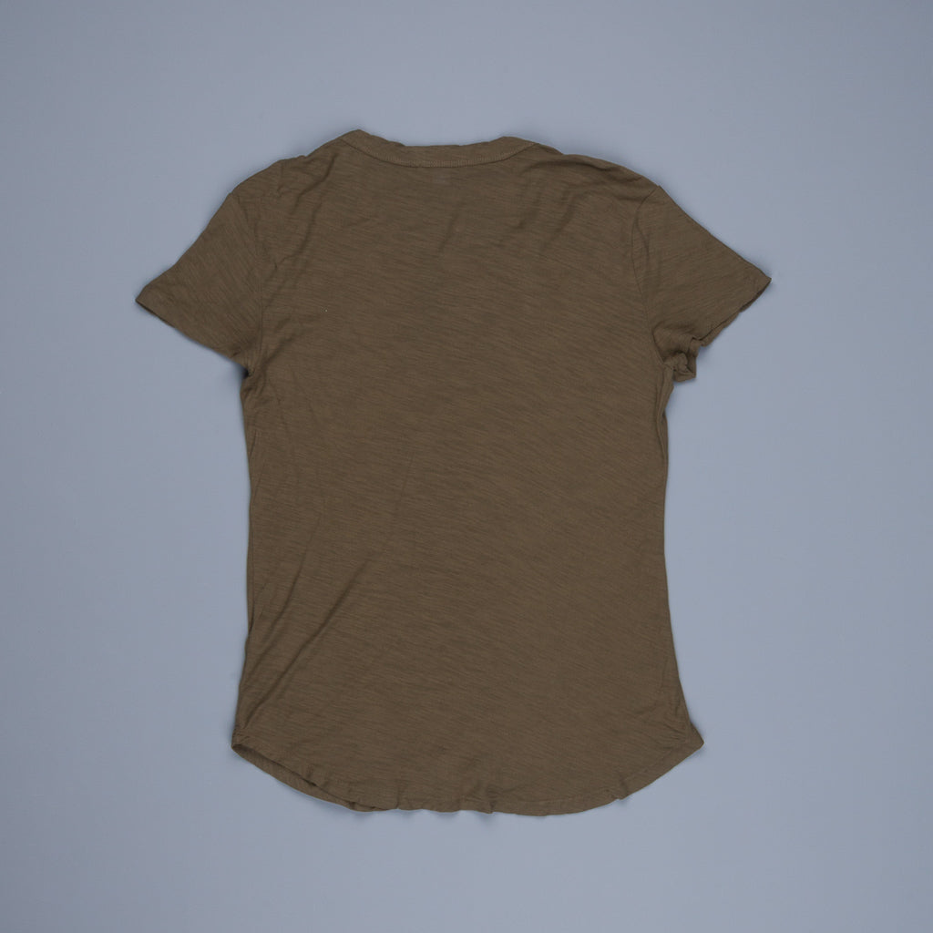 James Perse Women Sheer Slub Crew Neck Tee Sergeant