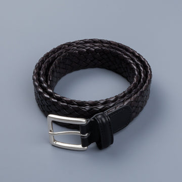 Anderson's Tubular Handwoven Leather Belt Black