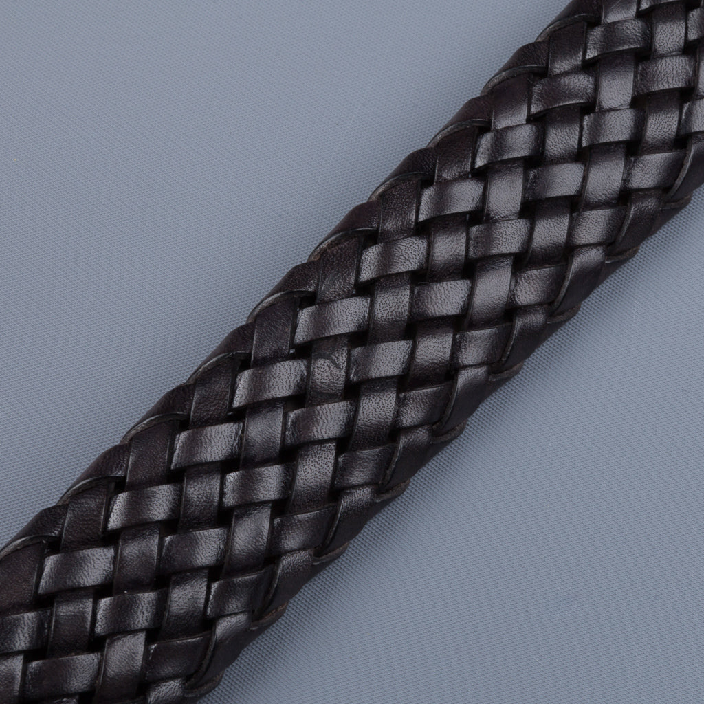 Anderson's Tubular Handwoven Leather Belt Black