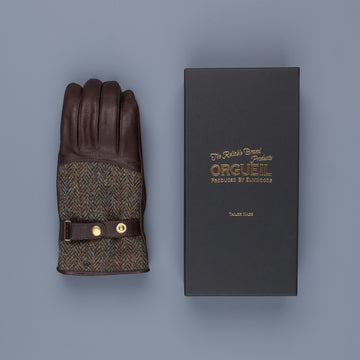 Orgueil Long Leather Gloves OR-7107 Brown