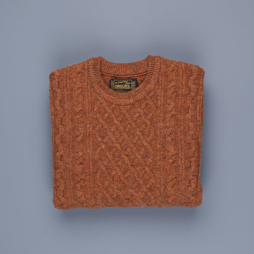 Orgueil OR4153 Cable Knit Sweat Orange