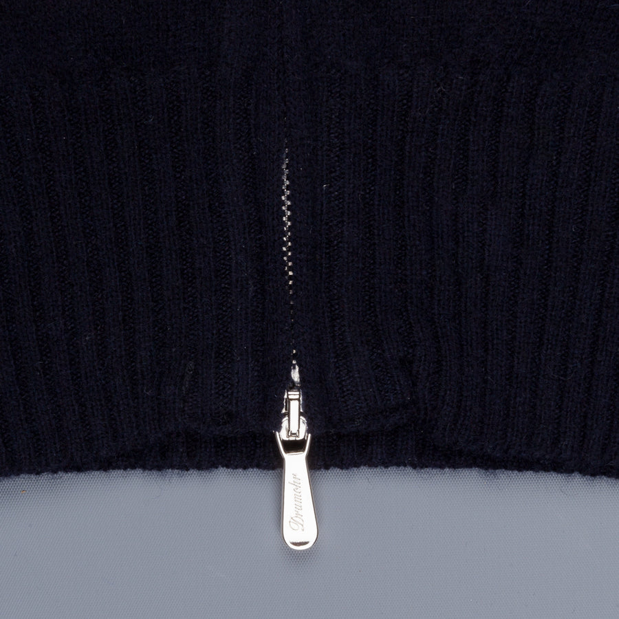 Drumohr Full Zip Cashmere Blu Navy