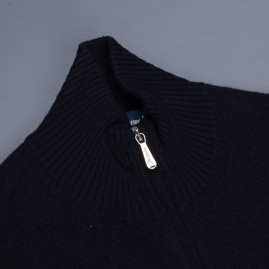 Drumohr Full Zip Cashmere Blu Navy