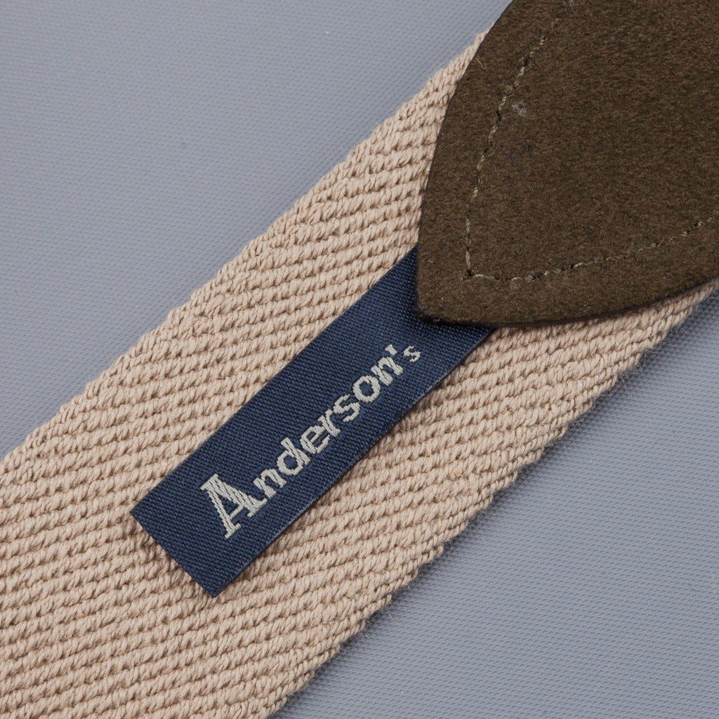 Anderson&#39;s x Frans Boone Woven Belt Tan - Olive Suede