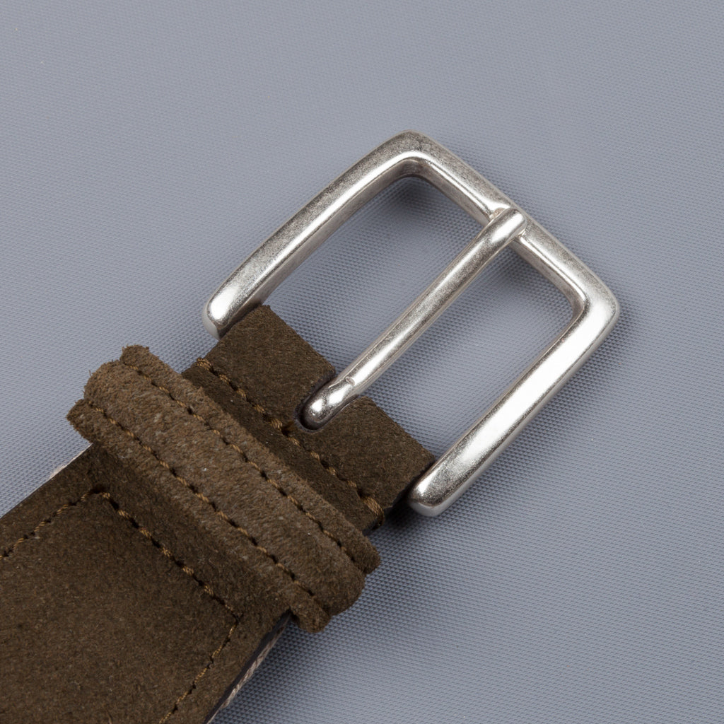 Anderson's x Frans Boone Woven Belt Tan - Olive Suede