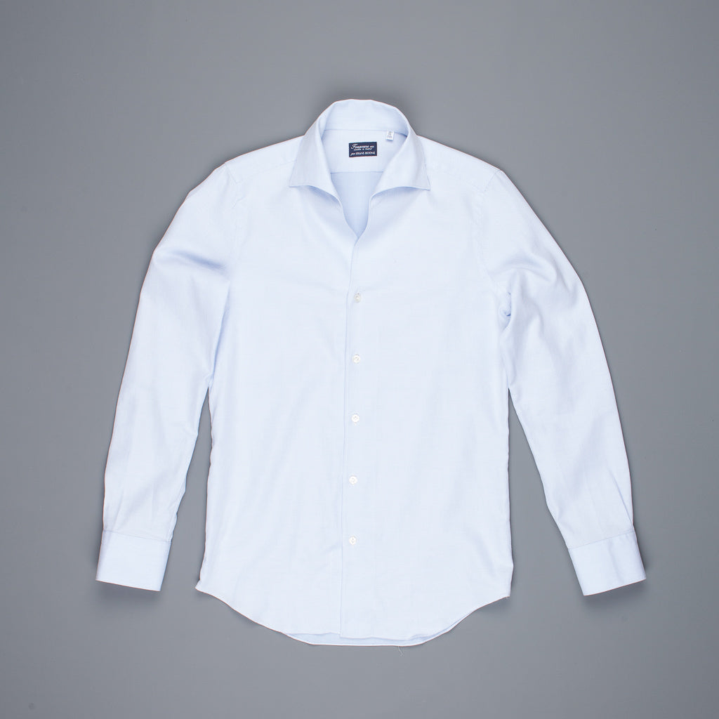 Finamore Milano Shirt Ustica collar Giro Inghlese blu