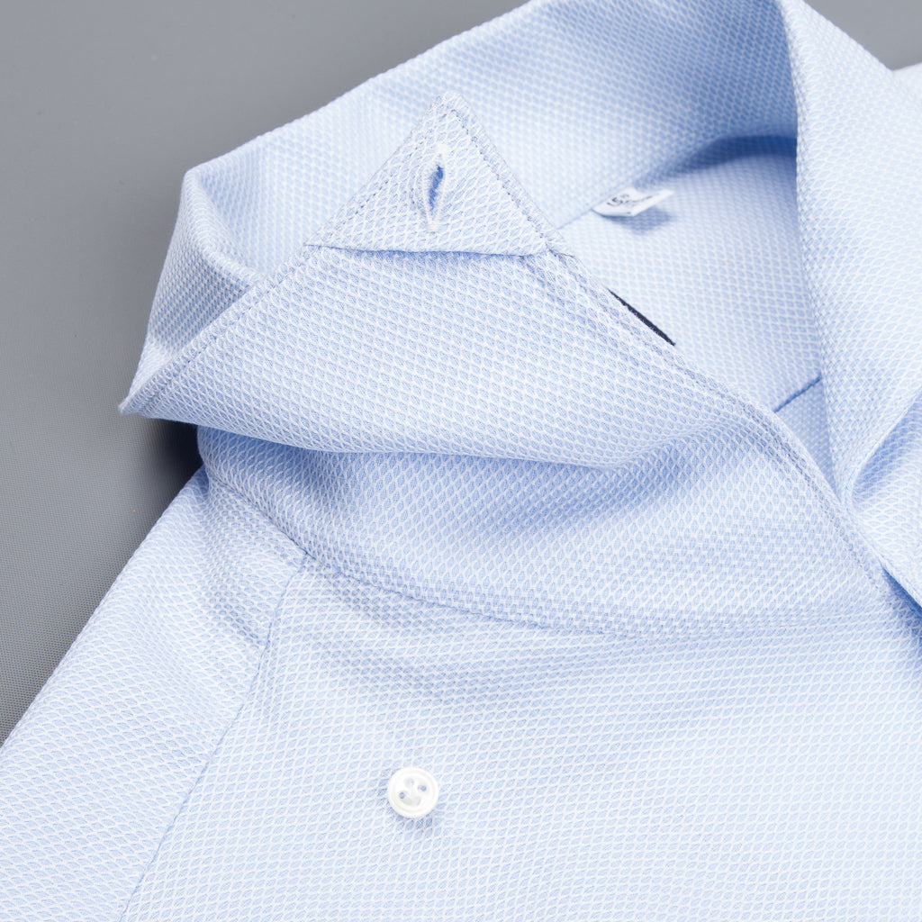 Finamore Milano Shirt Ustica collar Giro Inghlese blu