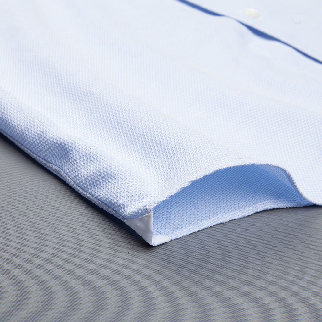 Finamore Milano Shirt Ustica collar Giro Inghlese blu