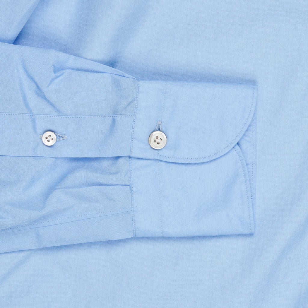 Finamore Tokyo shirt Lucio Collar Alumo poplin Avio blue