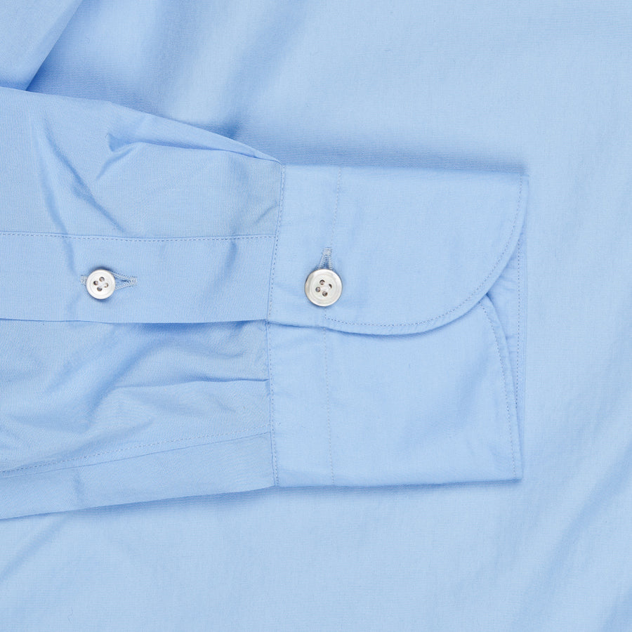 Finamore Tokyo shirt Lucio Collar Alumo poplin Avio blue