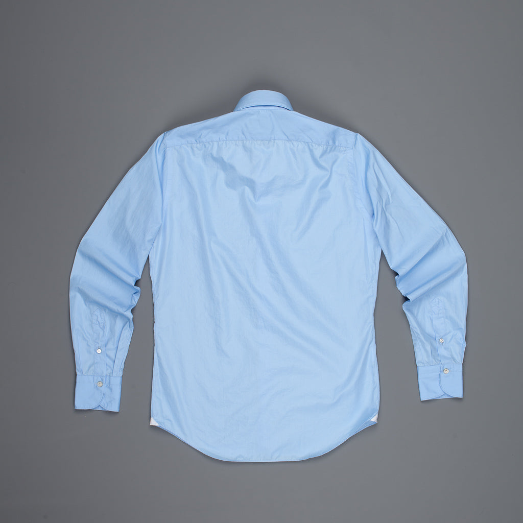 Finamore Tokyo shirt Lucio Collar Alumo poplin Avio blue