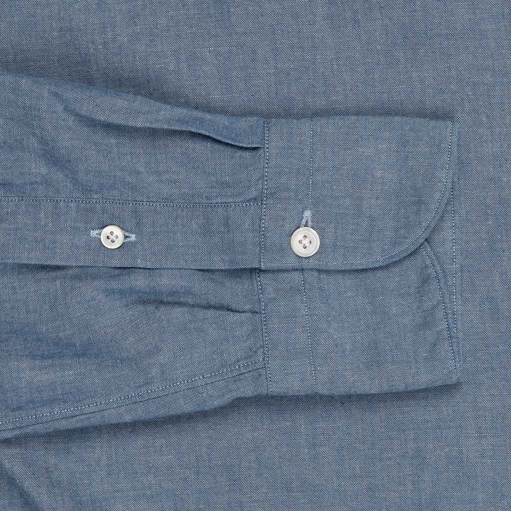 Finamore Gaeta shirt Sergio Collar Dark Blue Chambray Finamore Gaeta shirt Sergio Collar Dark Blue Chambray