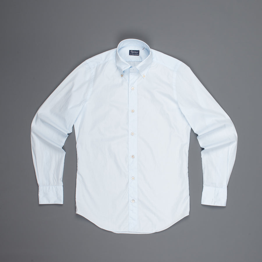 Finamore Tokyo shirt Lucio Collar Alumo poplin Celeste
