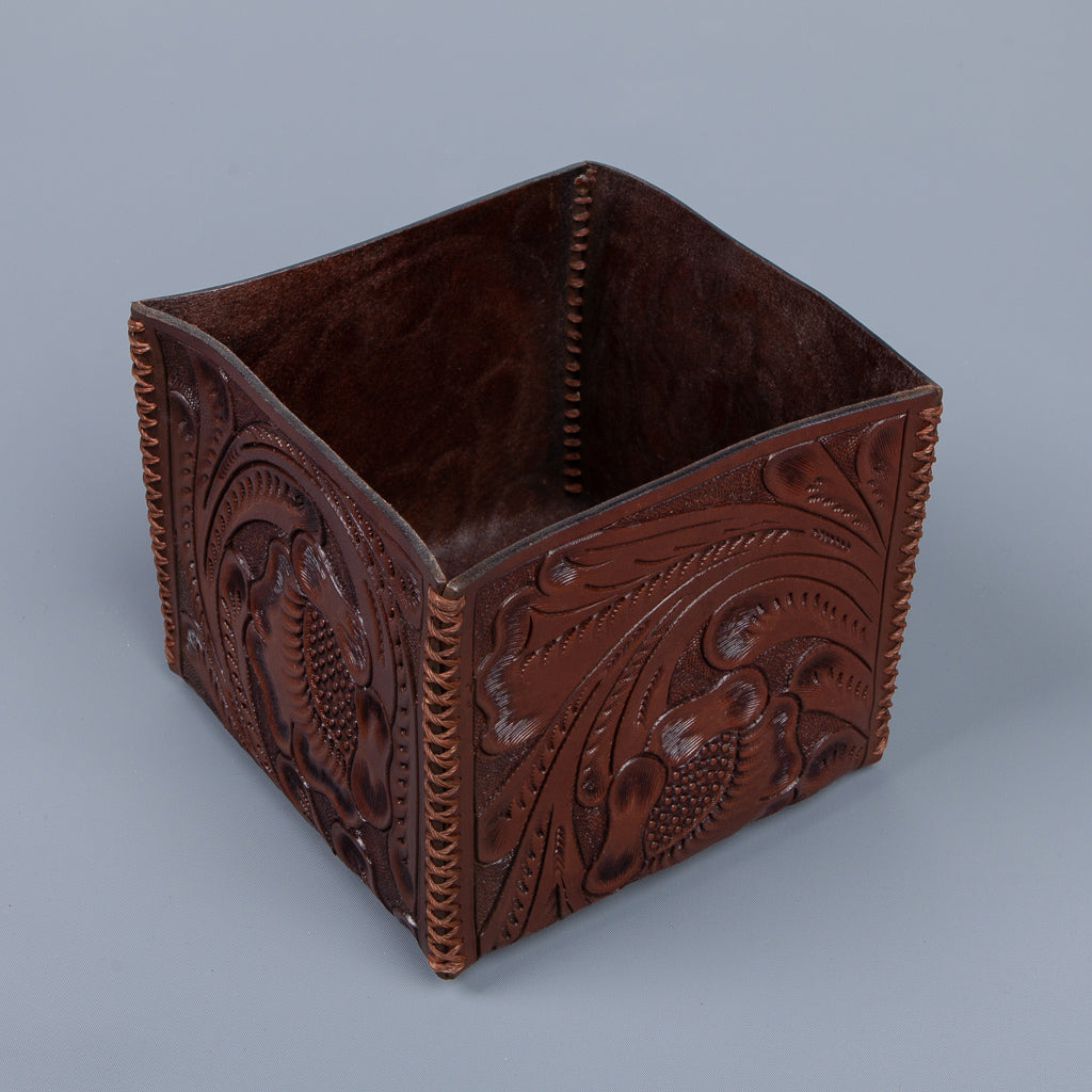RRL Embossed leather storage box