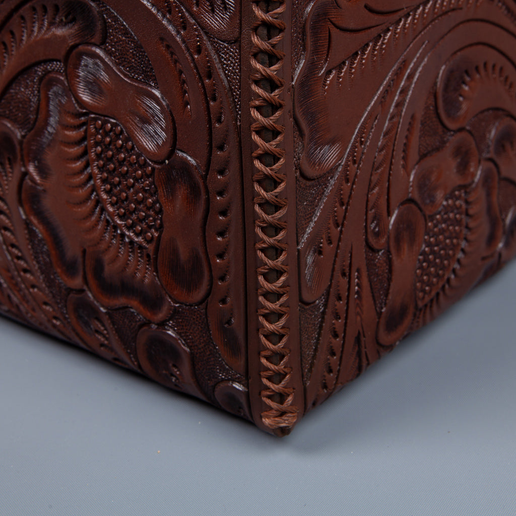RRL Embossed leather storage box