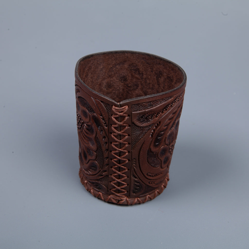RRL Leather Embossed travel cup