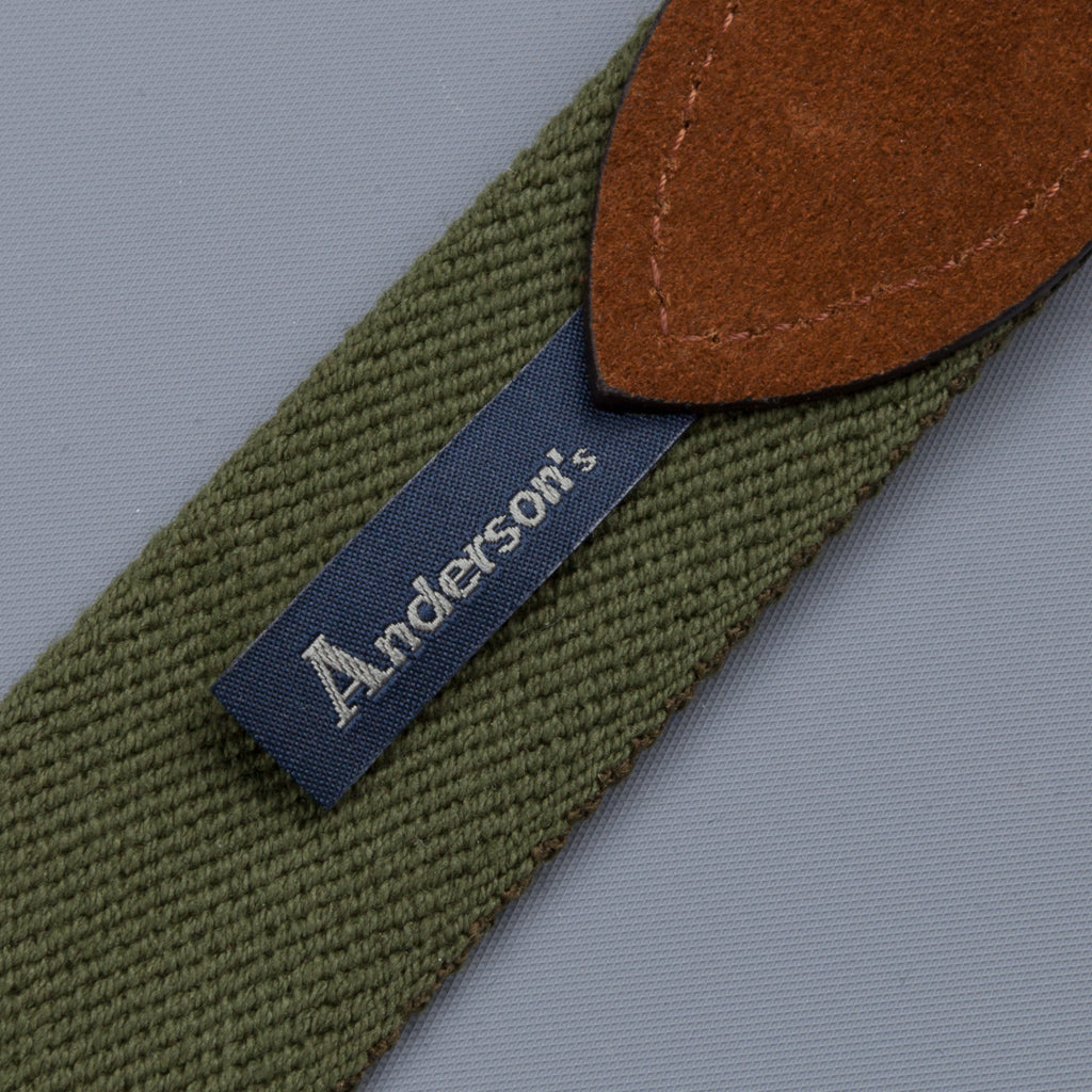 Anderson's x Frans Boone Woven Belt Olive - Snuff Suede