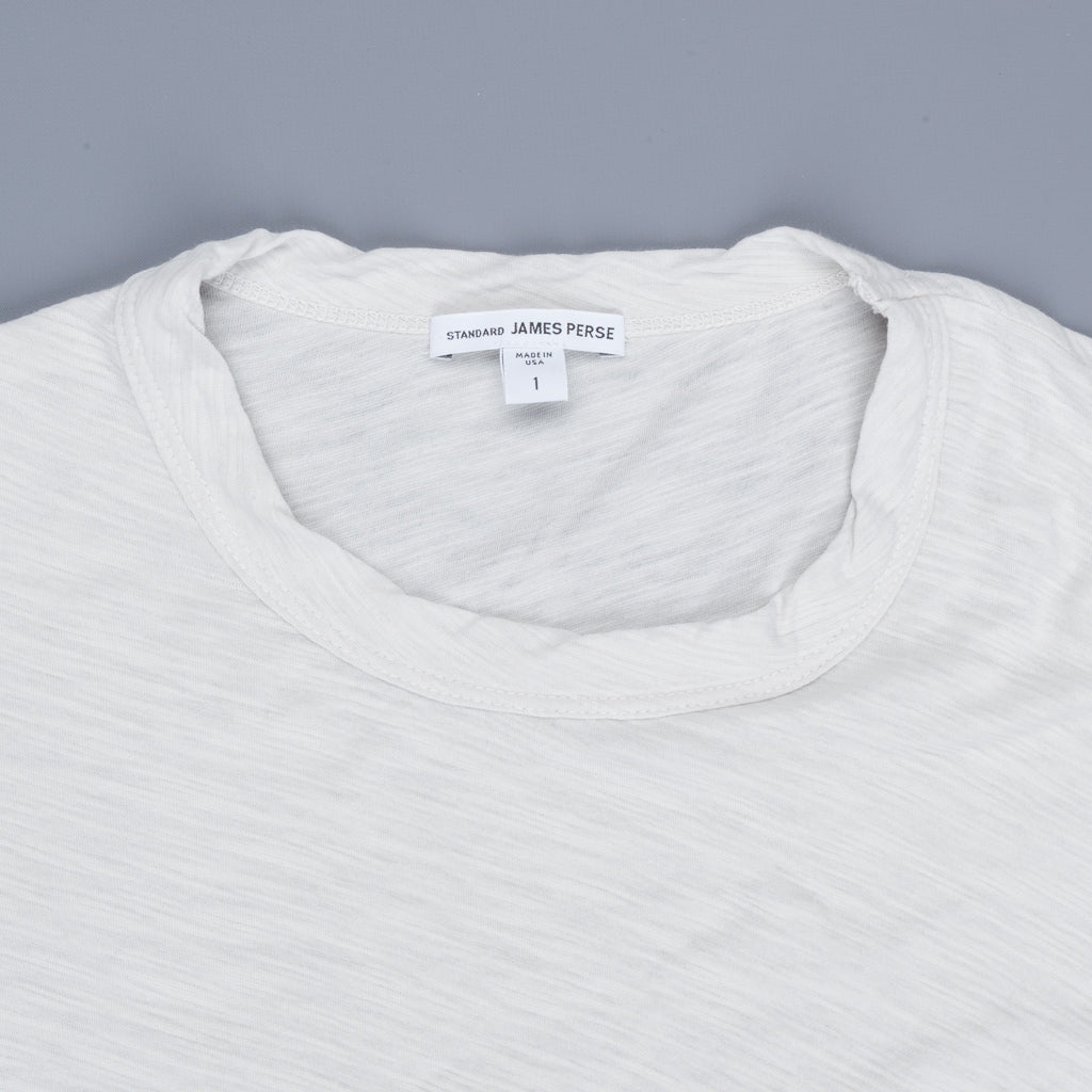 James Perse Women Sheer Slub Crew Neck Tee Salt