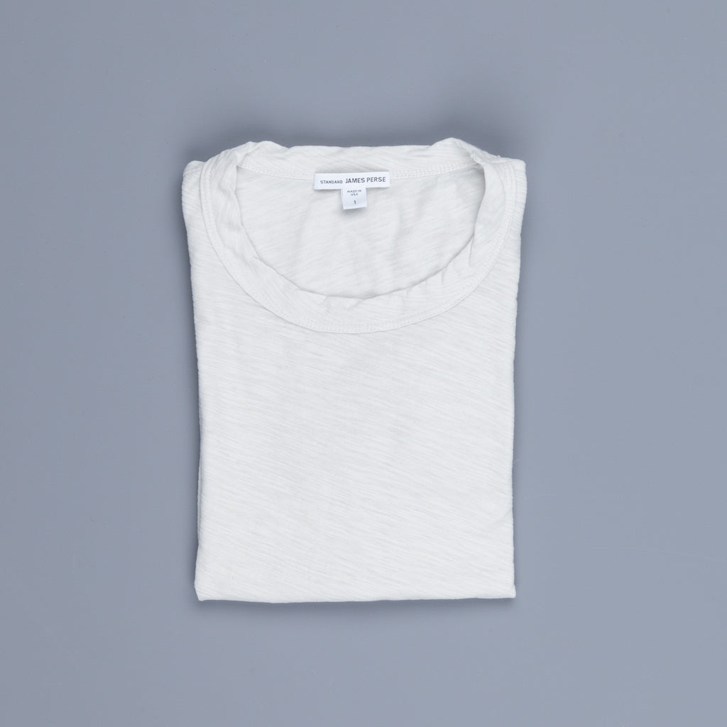 James Perse Women Sheer Slub Crew Neck Tee Salt
