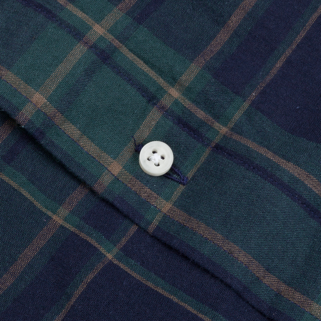 Gitman Vintage Button Down Shirt Madras Navy Holly Green