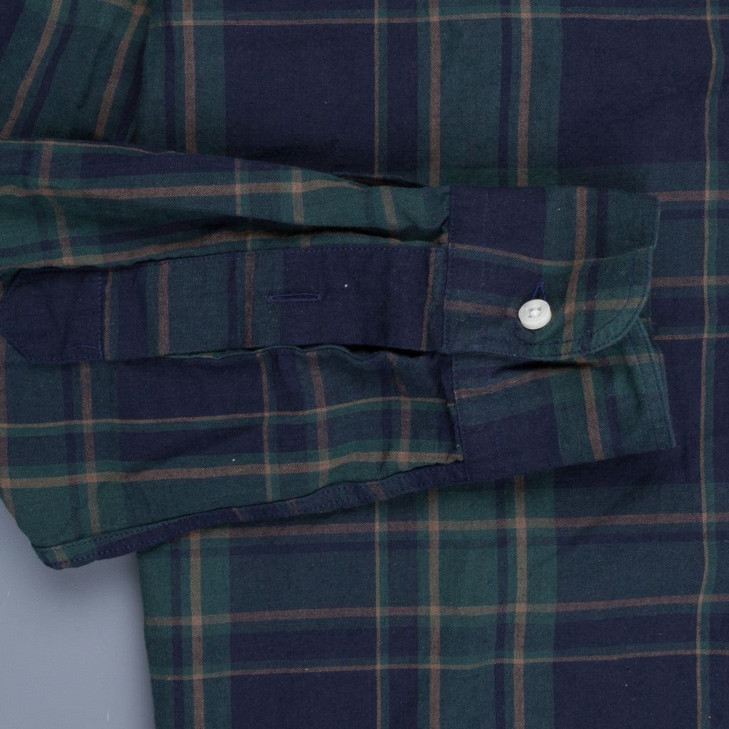 Gitman Vintage Button Down Shirt Madras Navy Holly Green