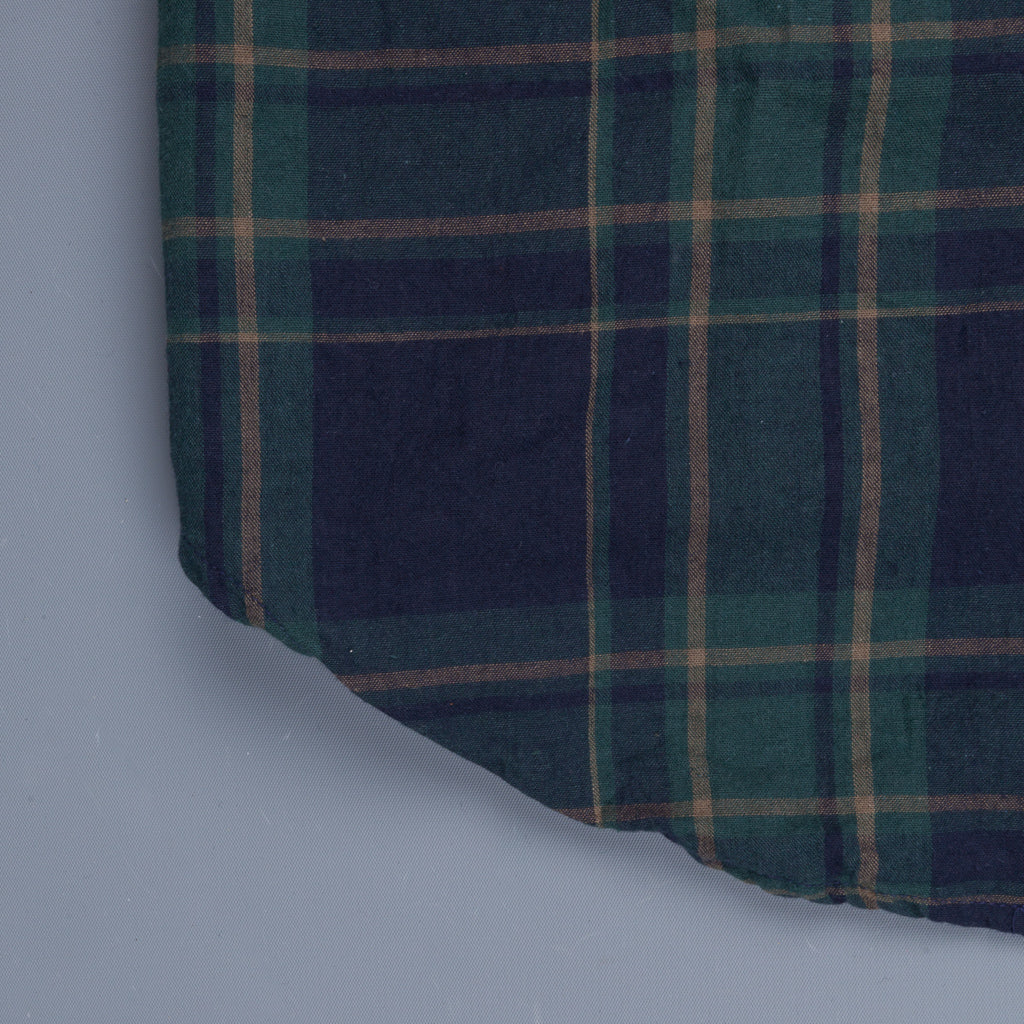 Gitman Vintage Button Down Shirt Madras Navy Holly Green