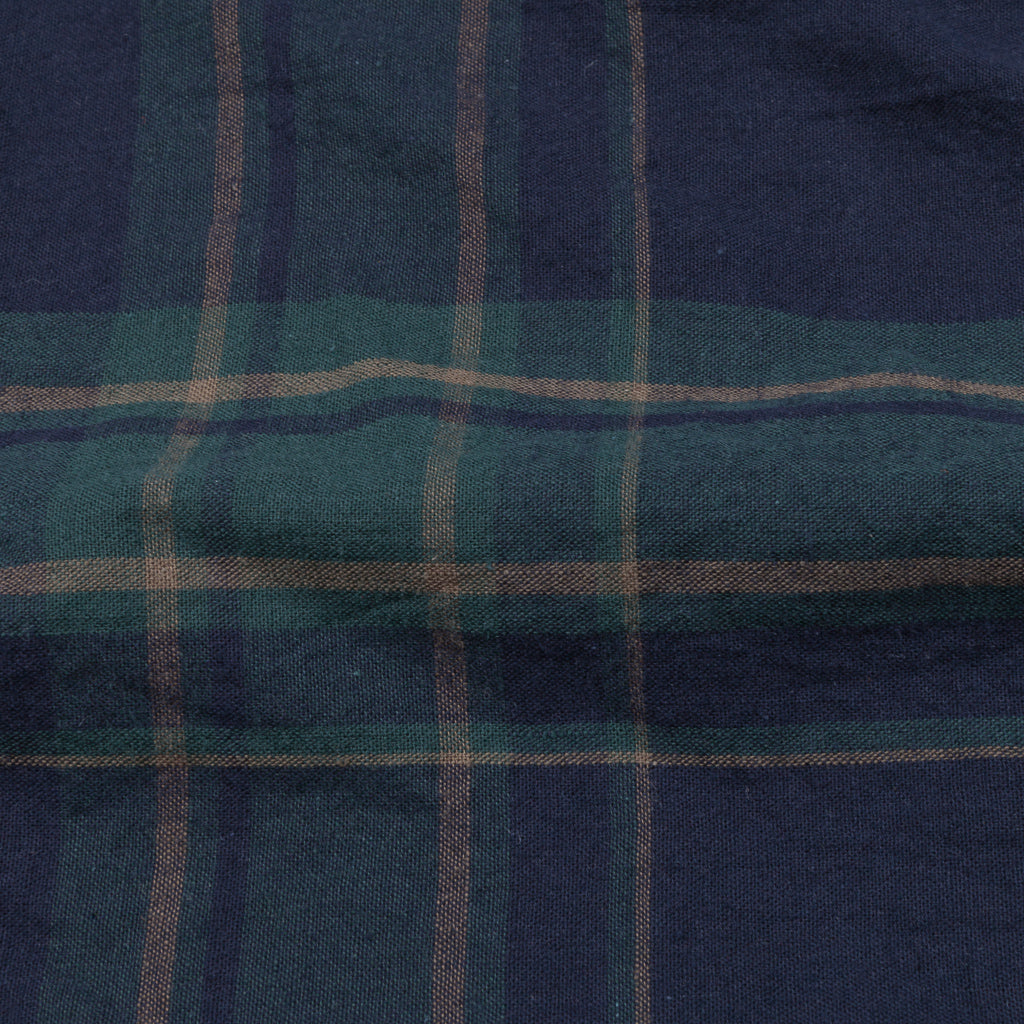 Gitman Vintage Button Down Shirt Madras Navy Holly Green