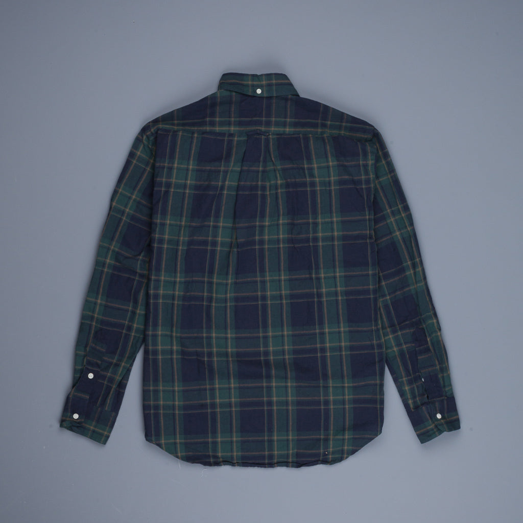 Gitman Vintage Button Down Shirt Madras Navy Holly Green