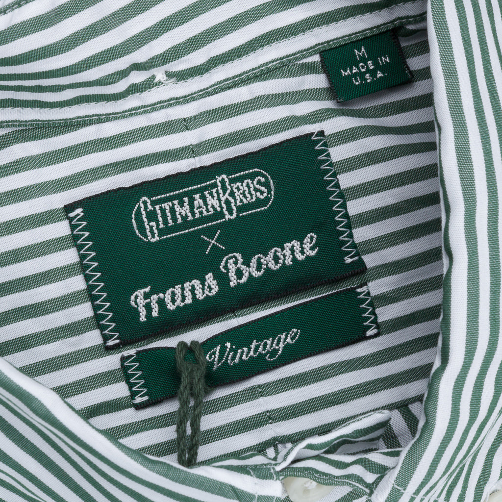 Gitman Vintage x Frans Boone Japanese woven bengal stripe green