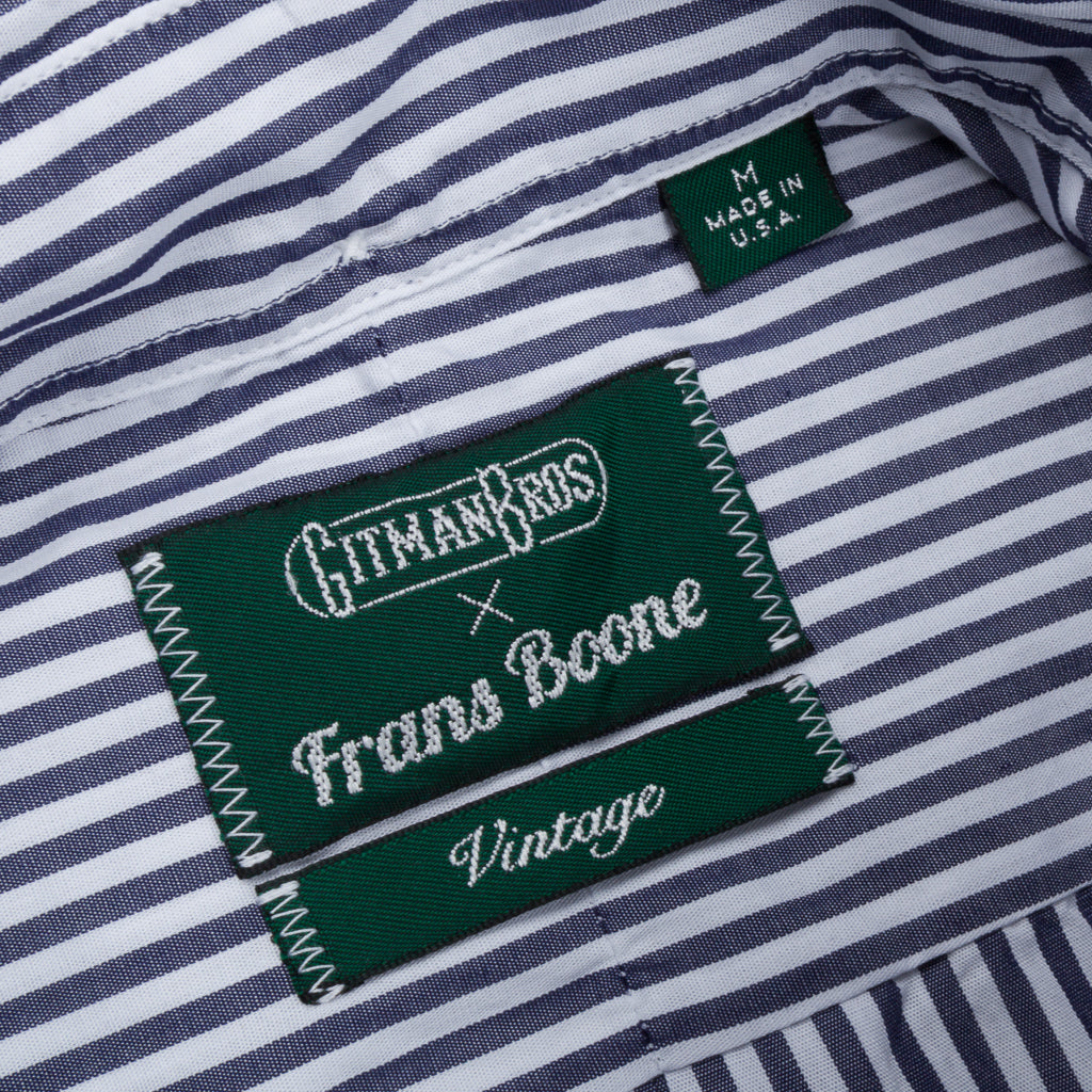 Gitman Vintage x Frans Boone Japanese woven bengal stripe navy – Frans ...