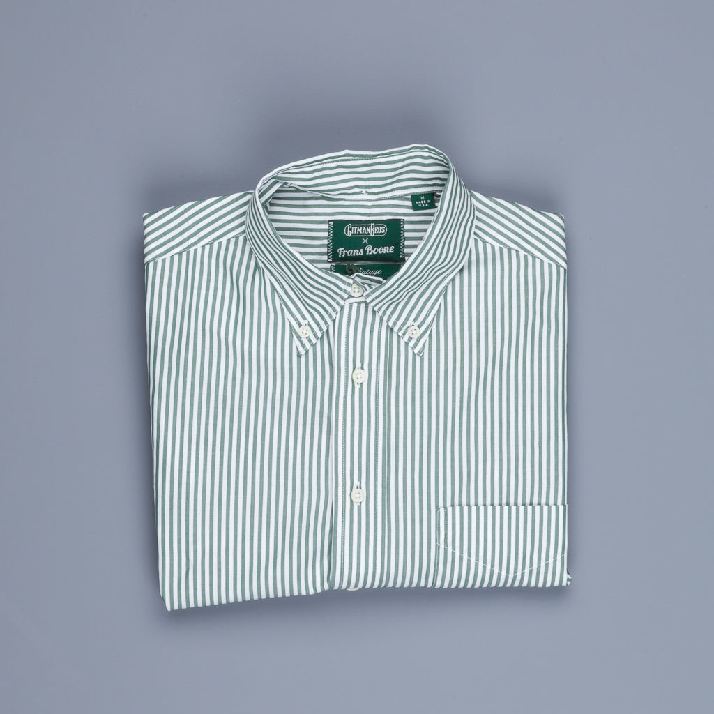 Gitman Vintage x Frans Boone Japanese woven bengal stripe green
