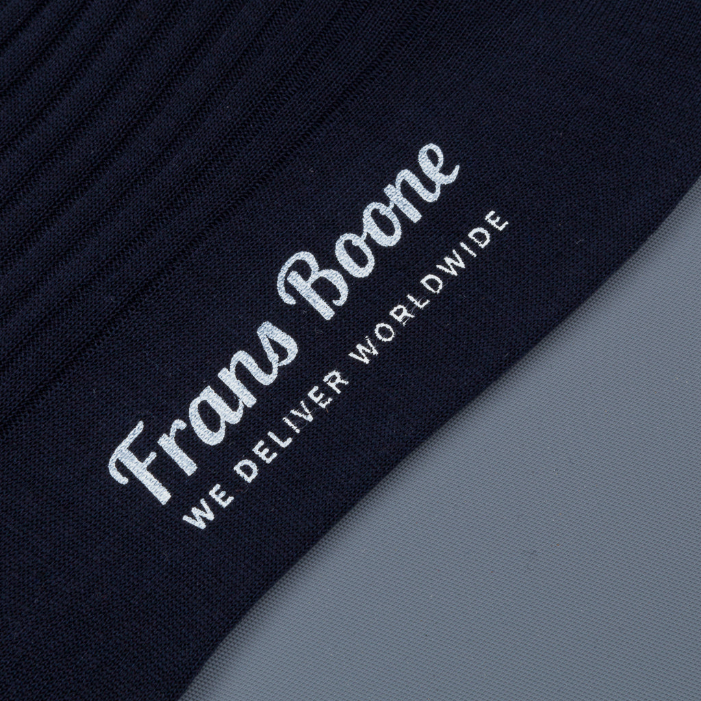 Frans Boone X Pantherella Vale Socks 100% Fil d&#39;Ecosse / Cotton lisle  Navy
