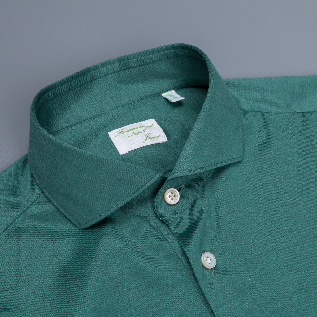 Finamore Orlando Longsleeve Polo Achille Collar jersey Irish green